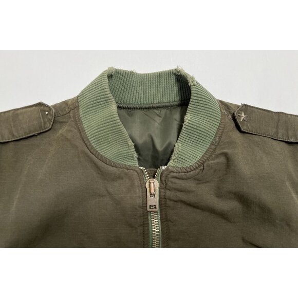 Army Military Bomber Jacket in Green - Picture 2 of 3